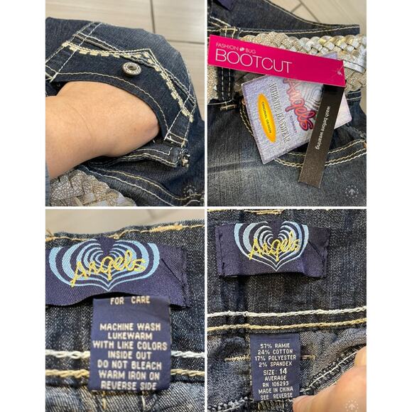 y2k grunge streetwear Angels bootcut jeans 14 high rise dark wash deadstock - Picture 8 of 11